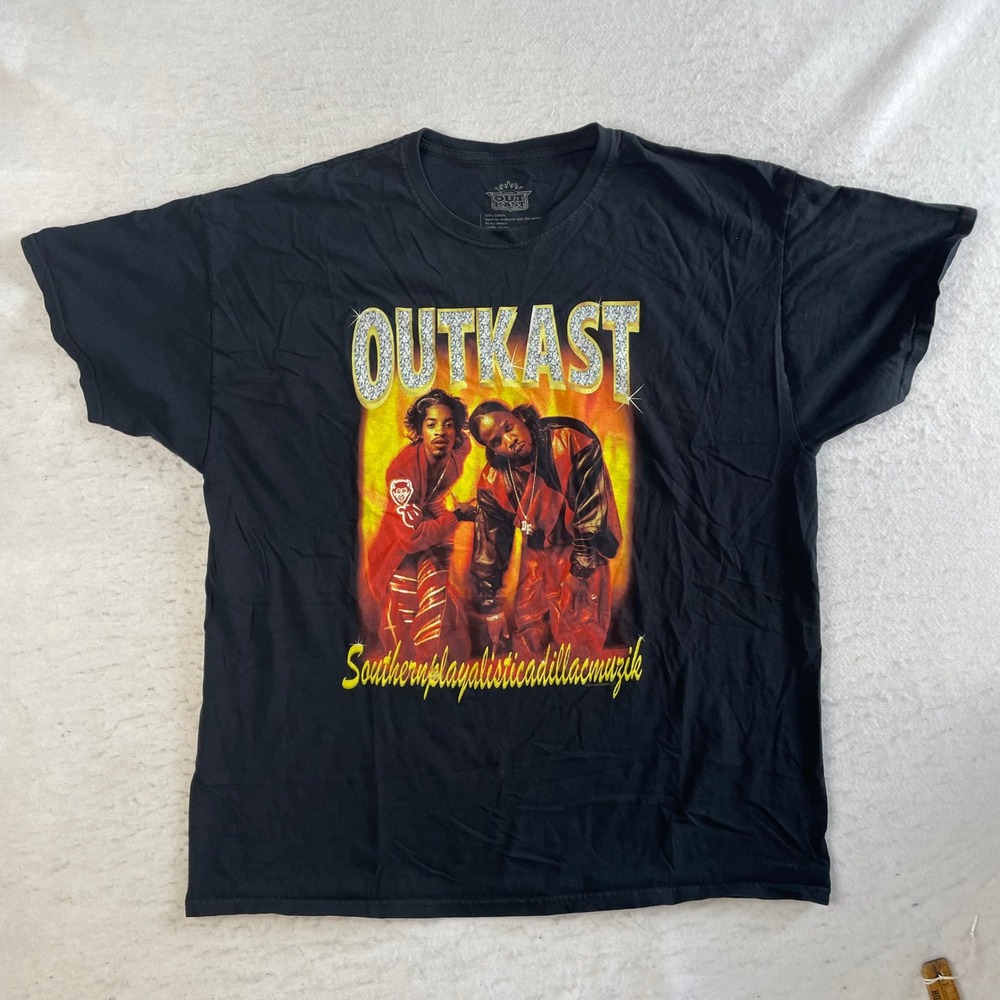 Outkast Graphic T-Shirt Mens 2XL Black Southernplayalisticadillacmuzik Hip Hop